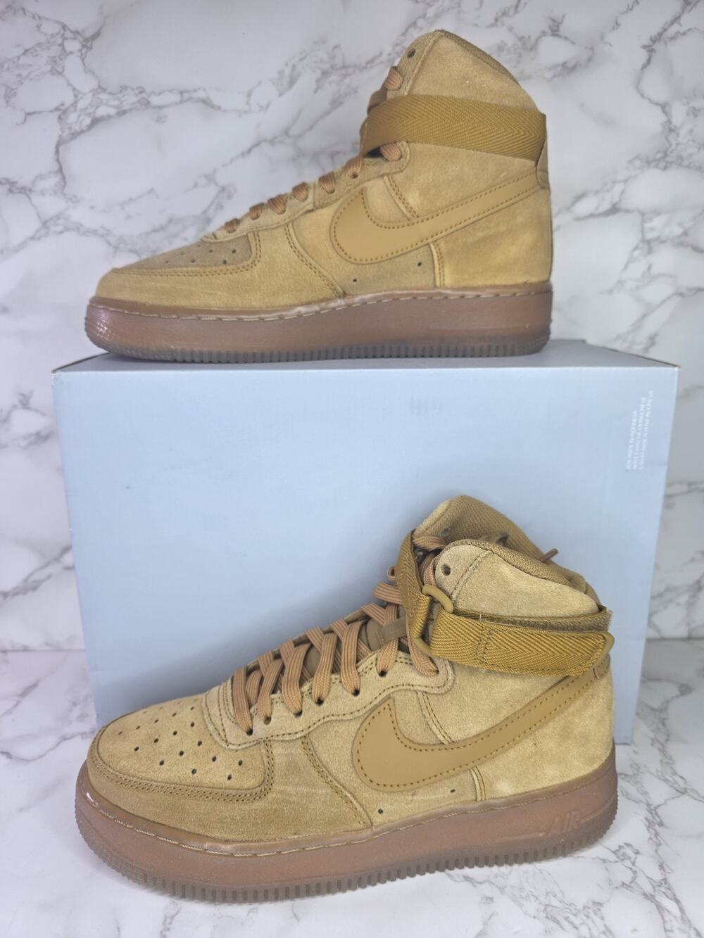 New Nike Air Force 1 High GS Sz 6.5Y Womens Sz 8 Wheat Shoes CK0262 700